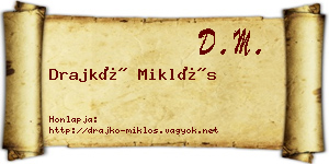 Drajkó Miklós névjegykártya
