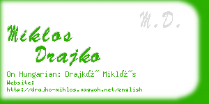 miklos drajko business card